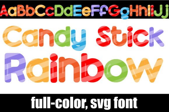Candy Stick Rainbow: A Playful Display Font for Festive Designs