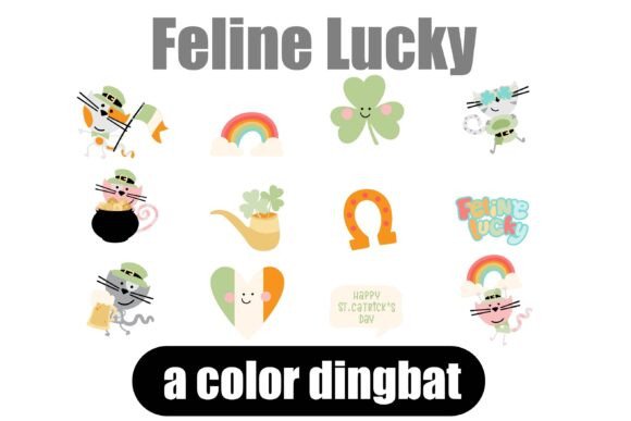 Feline Lucky: Instant Retro Charm for Your Projects