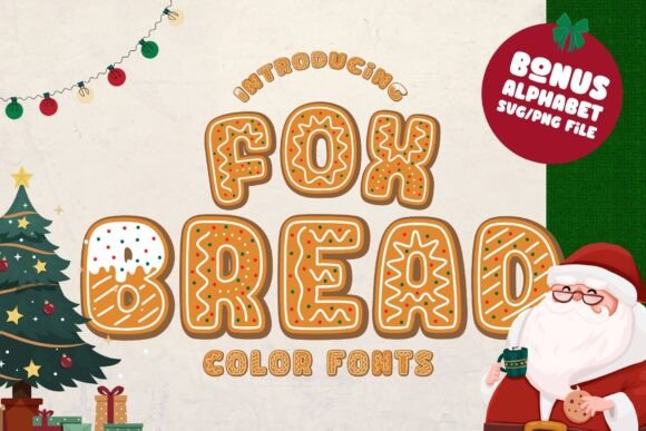 Fox Bread: A Gingerbread Display Font for Festive Designs