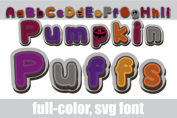 Pumpkin Puffs: A Layered Display Font for Halloween Designs