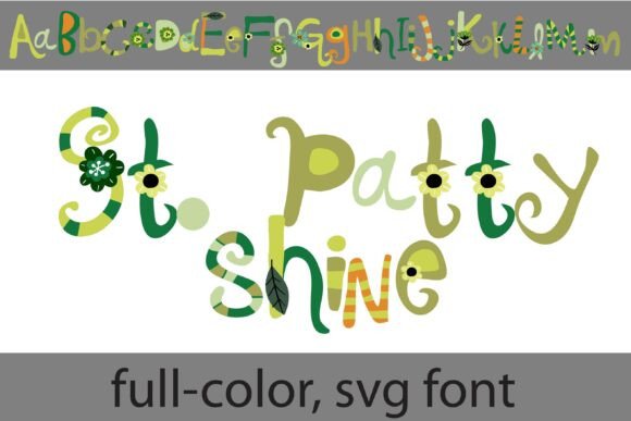 St. Patty Shine: A Green Floral Font for Festive Branding